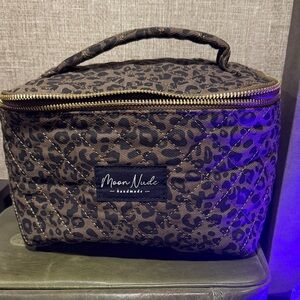 Leopard Print Quilted Makeup Bag